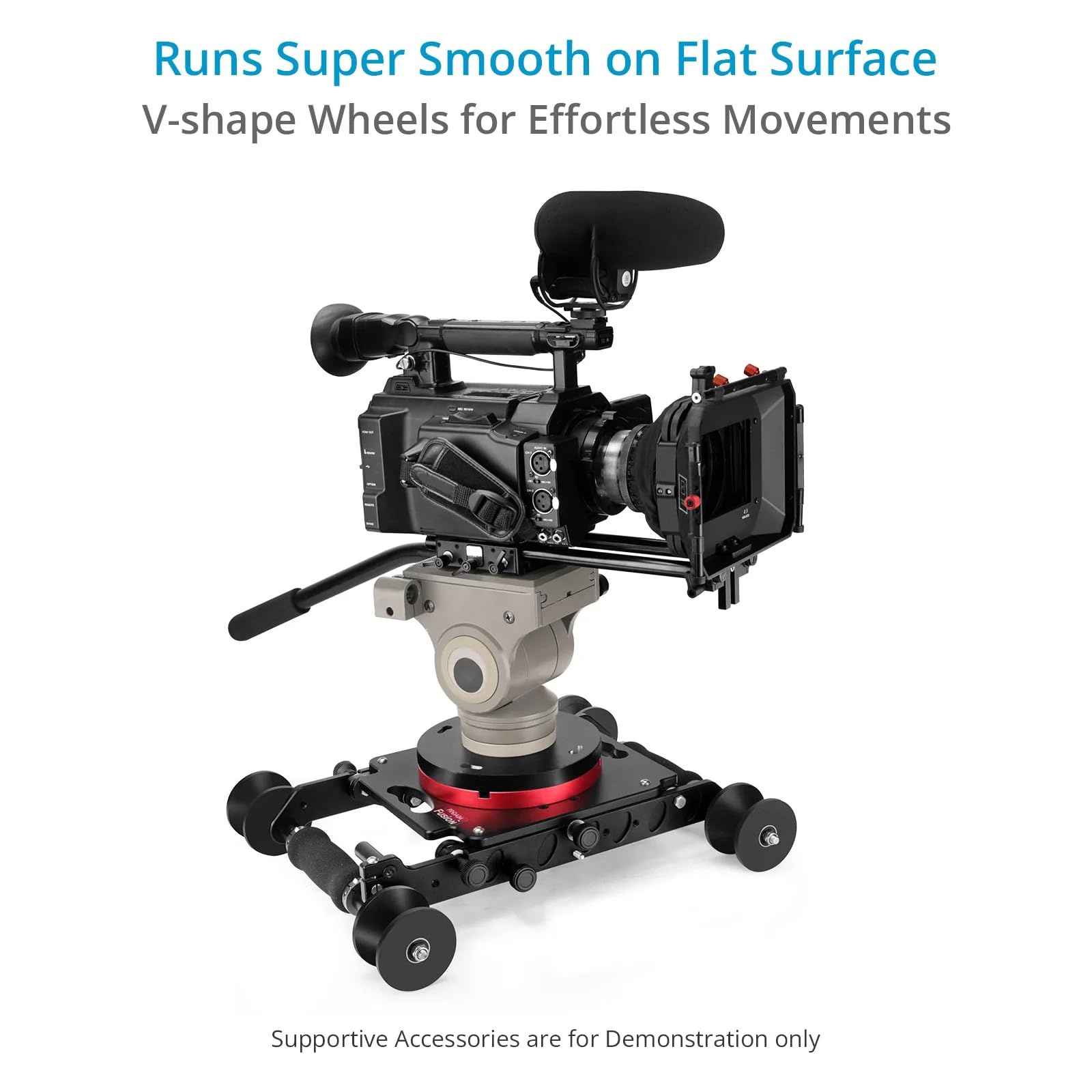 Proaim Fusion Video-/Filmkamera-Dolly Slider mit Track-Enden, läuft auf Schienen und flachen Oberflächen, Nutzlast bis zu 100 kg (DL-FUSN-01)