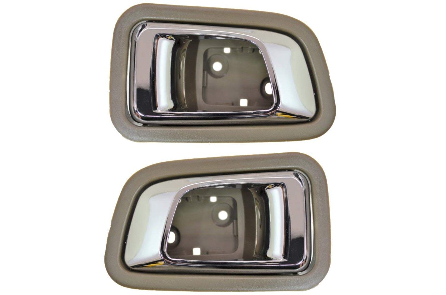 PT Auto Warehouse HO-2701MB-RP Poignée de porte intérieure intérieure, levier chromé avec boîtier de selle (marron) – Paire arrière gauche/droite
