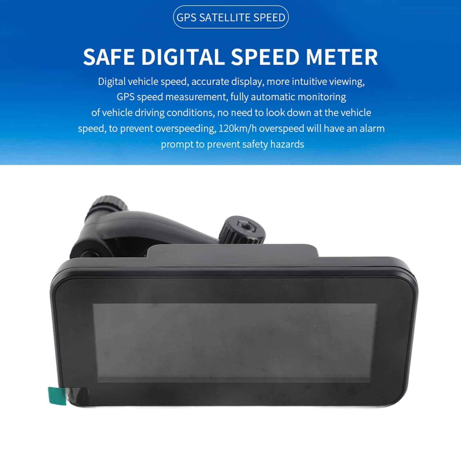 Drfeify Smart HUD Display ABS PC HUD Universale da 10 V a 30 V GPS Beidou LCD Inclinometro con Rotazione Libera Allarme Pendenza Resistente Al Calore da 40 a 176 ° F per Auto Fuoristrada Moto
