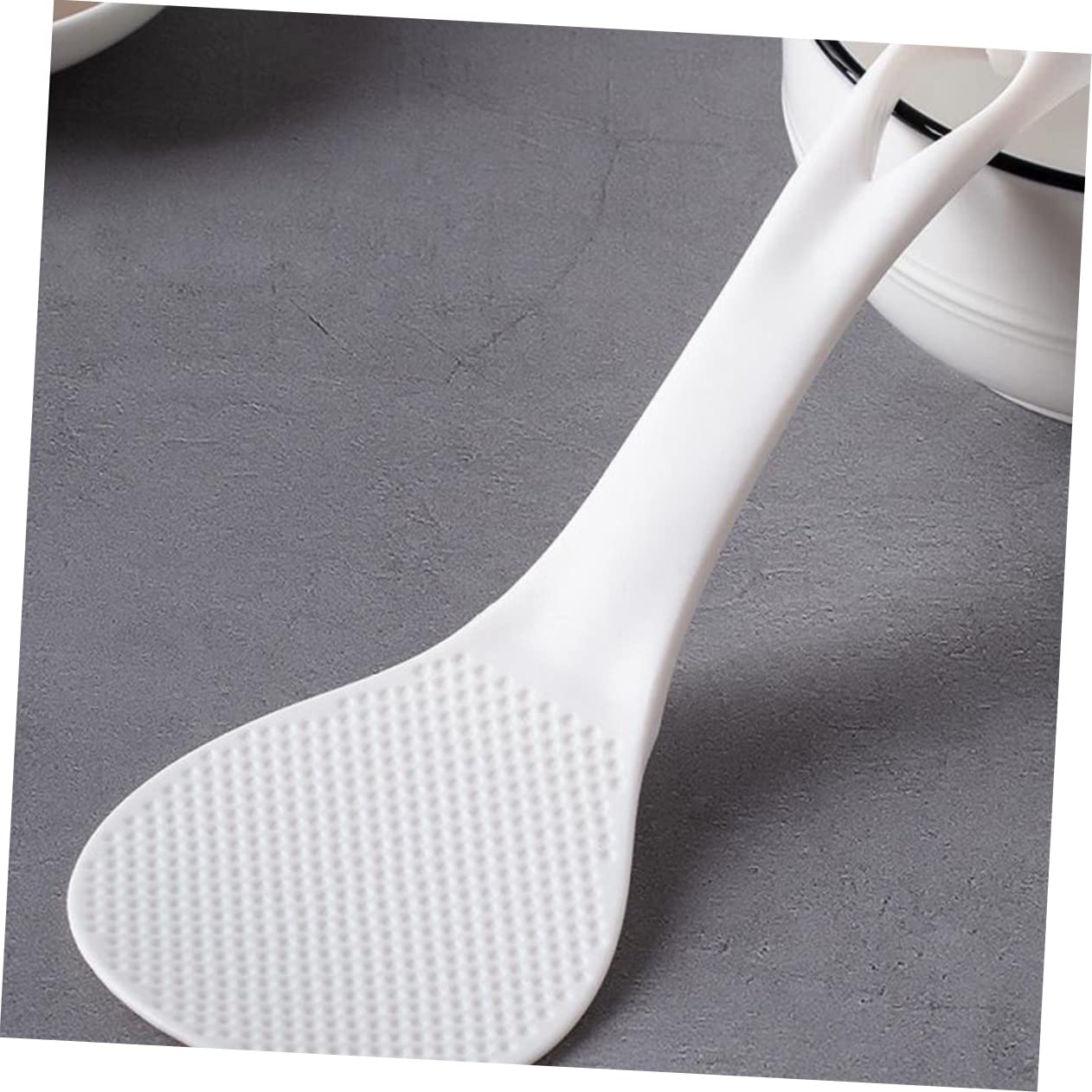 OFFSCH 6pcs Heart Shaped Rice Spoons Ergonomic Plastic Serving Spoon for Electric Cookers Multipurpose Rice Shovels and Easy to Clean Kitchen Utensils