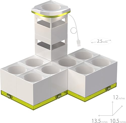 Miniatura 8 de LeGrow Jardín interior con luces de crecimiento, temporizador automático de 12 horas, 8 macetas de riego automático con 7 días sin riego, jardín de