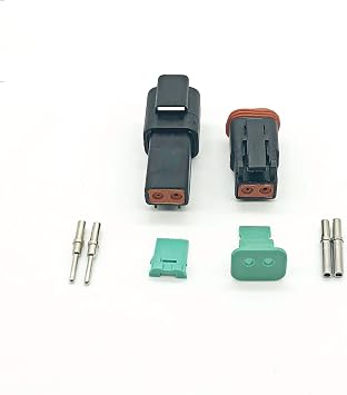 1 Sets Deutsch DT 2 3 4 6 8 12 Pin Male Female Auto Waterproof Connector Automotive Sealed Plug With Solid Pins Size 16-20 AWG Color 2P black