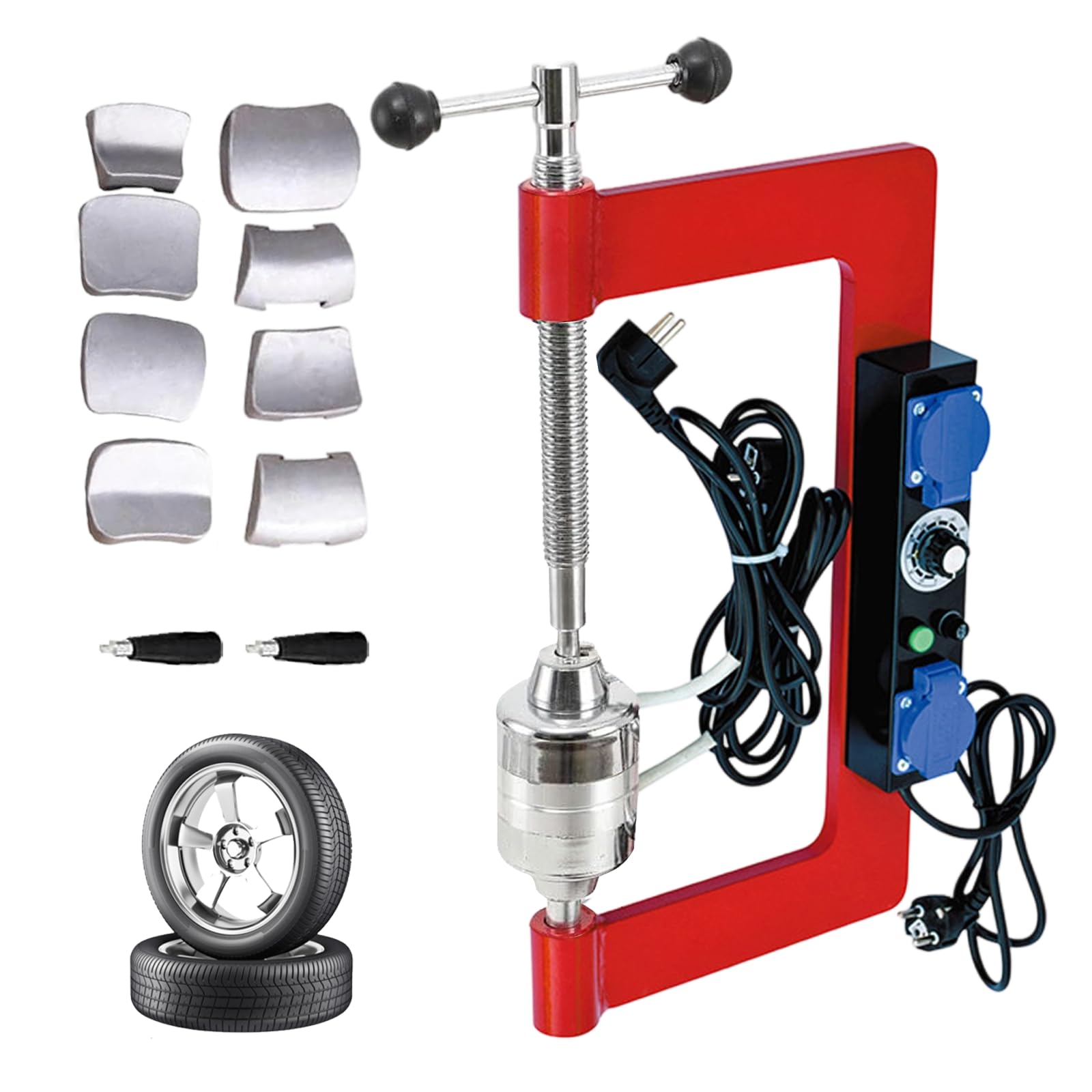 maquina reparadora de neumáticos para coche, set de reparación de neumáticos de 8 piezas, kit de herramientas de 2×500 W, control de temperatura de 150–180 °C, para neumáticos de 145–275, kit