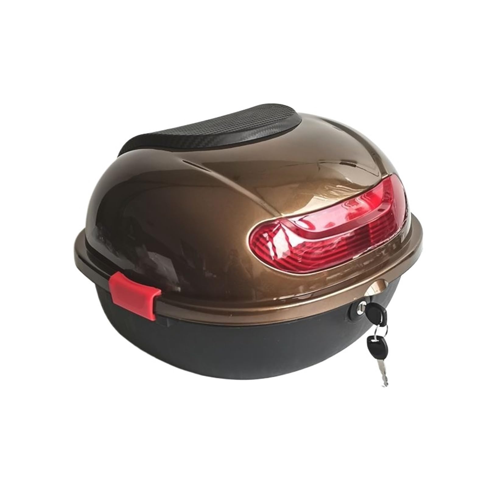 ZMCGNO Motorcycle Tour Tail Box Enlarged Capacity Safety Scooter Trunk Luggage Top Lock Storage Carrier Case with Soft Backrest(Gold)