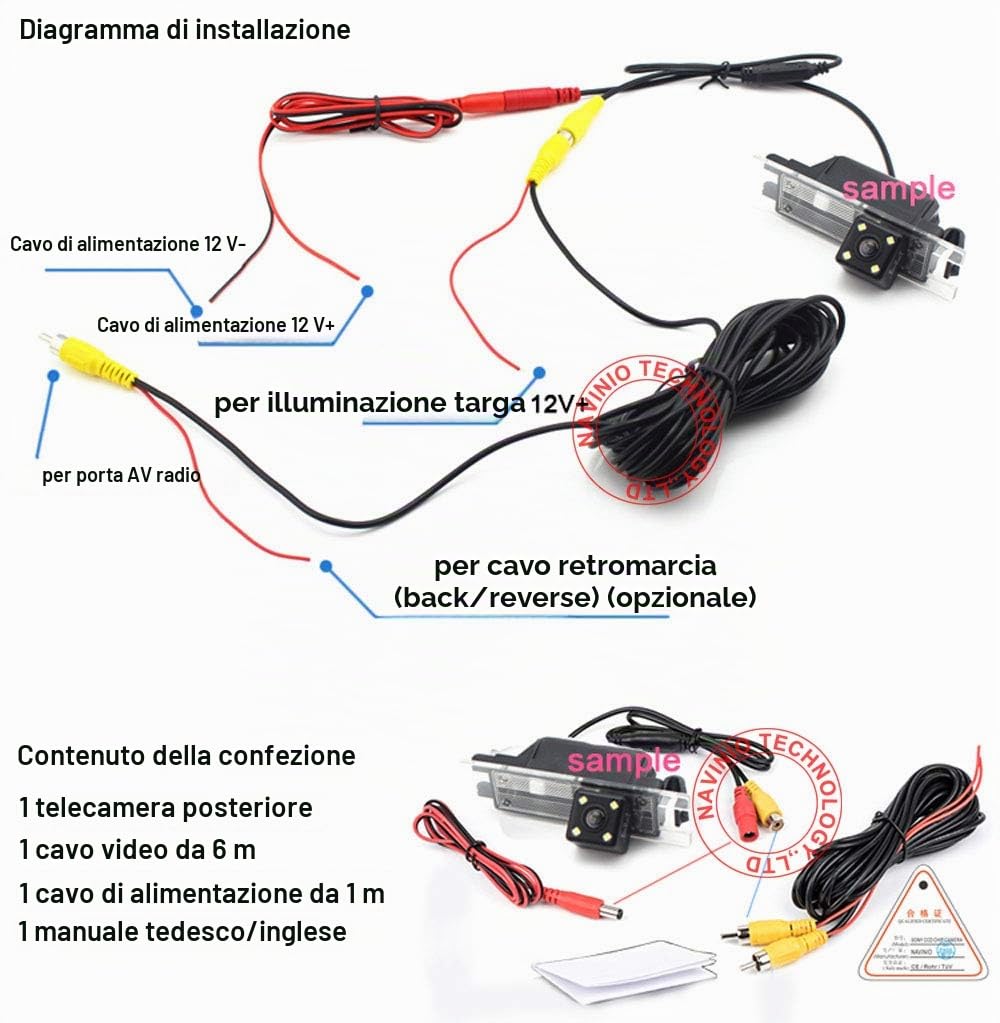 Auto Telecamere Posteriori in Luce Targa con Visione Notturna 4ir per Sistema di Retromarcia Parcheggio para Ford Mondeo/Fiesta/S-Max/Kuga/Everest/Focus 2 Hatchback Facelif C307