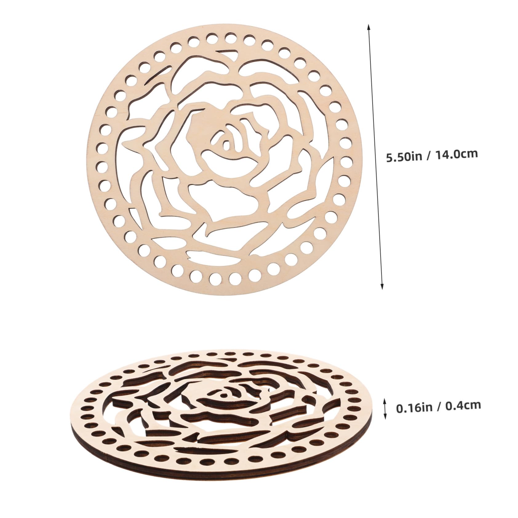 jojofuny 2Pcs Wooden Crochet Bag Bottoms Round Wooden Bases for DIY Knitting and Weaving Projects for Crafting Unique Handmade Accessories and Purse Designs