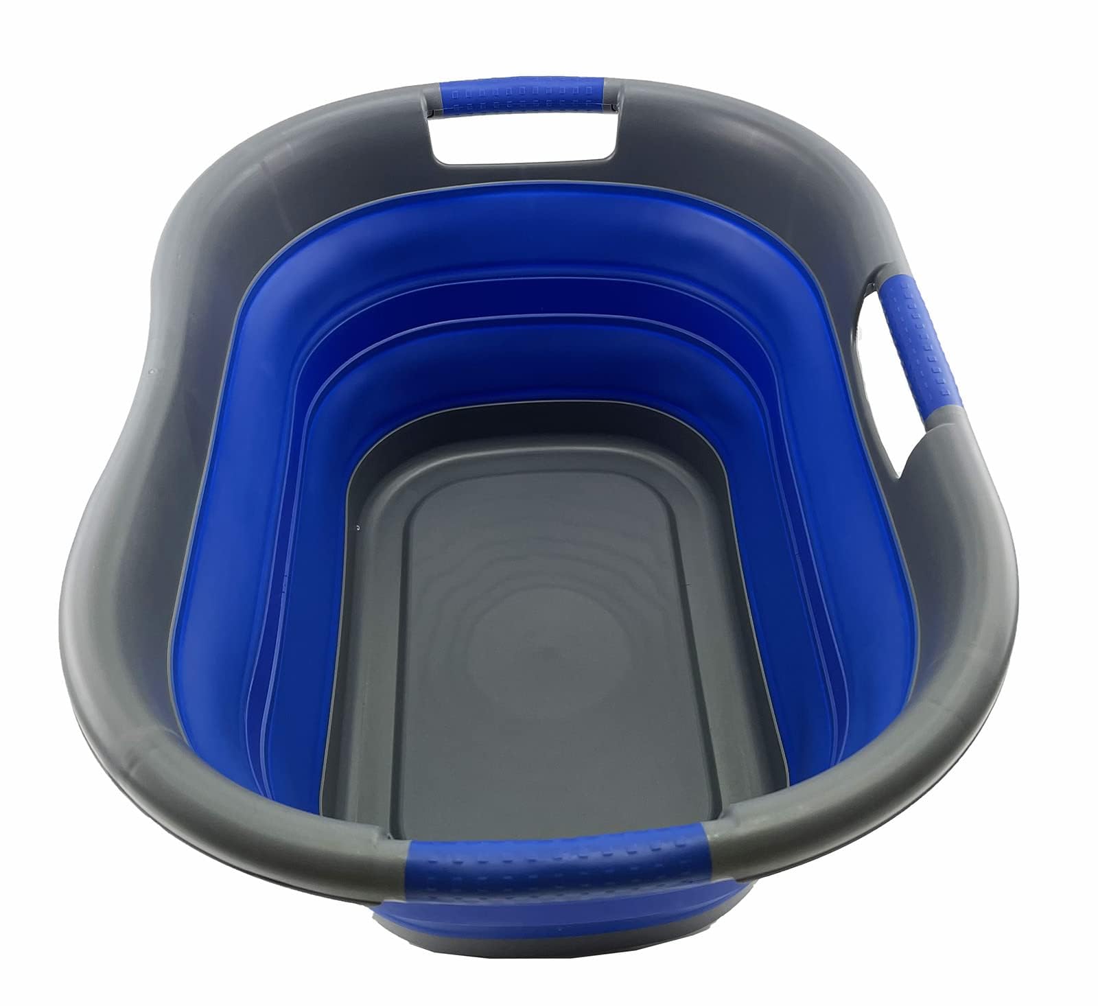 SAMMART Cesto Portabiancheria Pieghevole in Plastica da 40 Litri - Contenitore/Organizzatore Pieghevole Pop Up-Vasca di Lavaggio Portatile-Cesto Salvaspazio (1, Grigio scuro/blu violaceo)