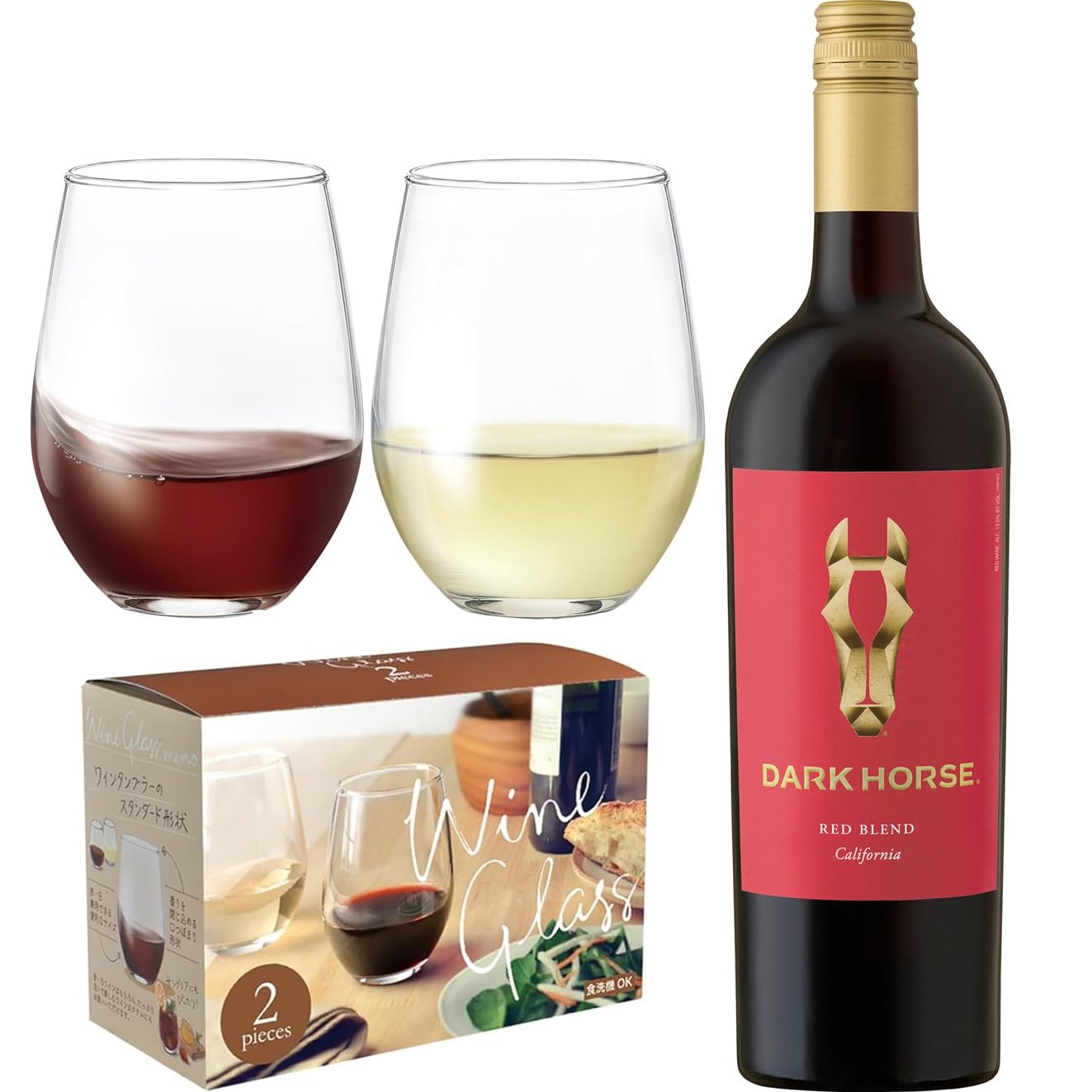 Toyo Sasaki Wine Glass Set of 2 Clear 11oz Dishwasher Safe Made in Japan