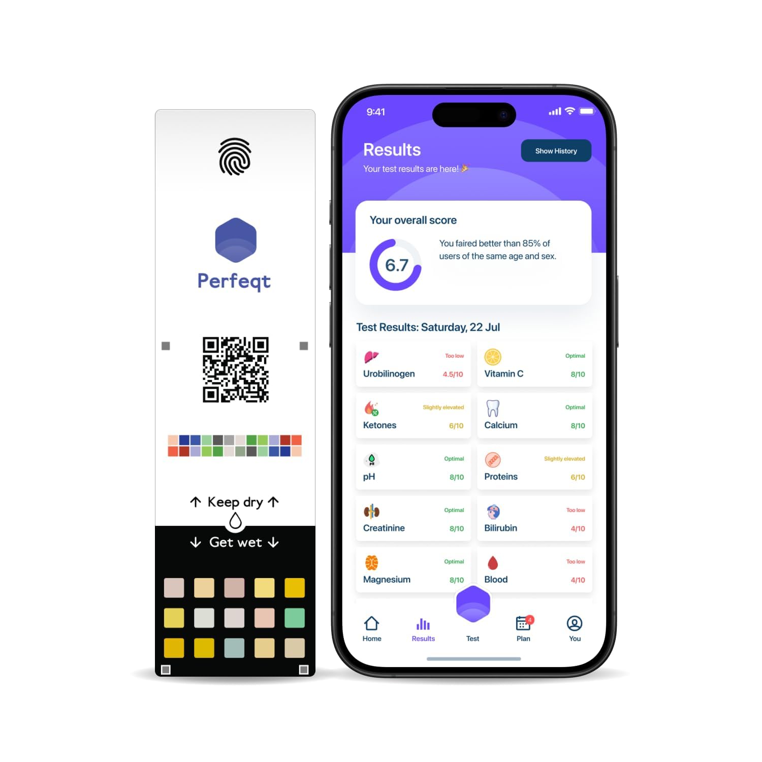 Bandes de Test avec Application - Suivi Avancé de la Nutrition, Céto, Hydratation, pH - Plan de Bien-être Personnalisé (4)