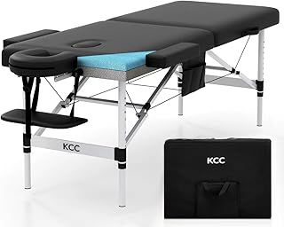 KCC Memory Foam Massage Table Premium Portable Foldable Massage Bed Height Adjustable, 84 Inches Long 28 Inchs Wide Home Salon Spa Bed Tattoo Table with Accessories &Carrying Case, Easy Set Up