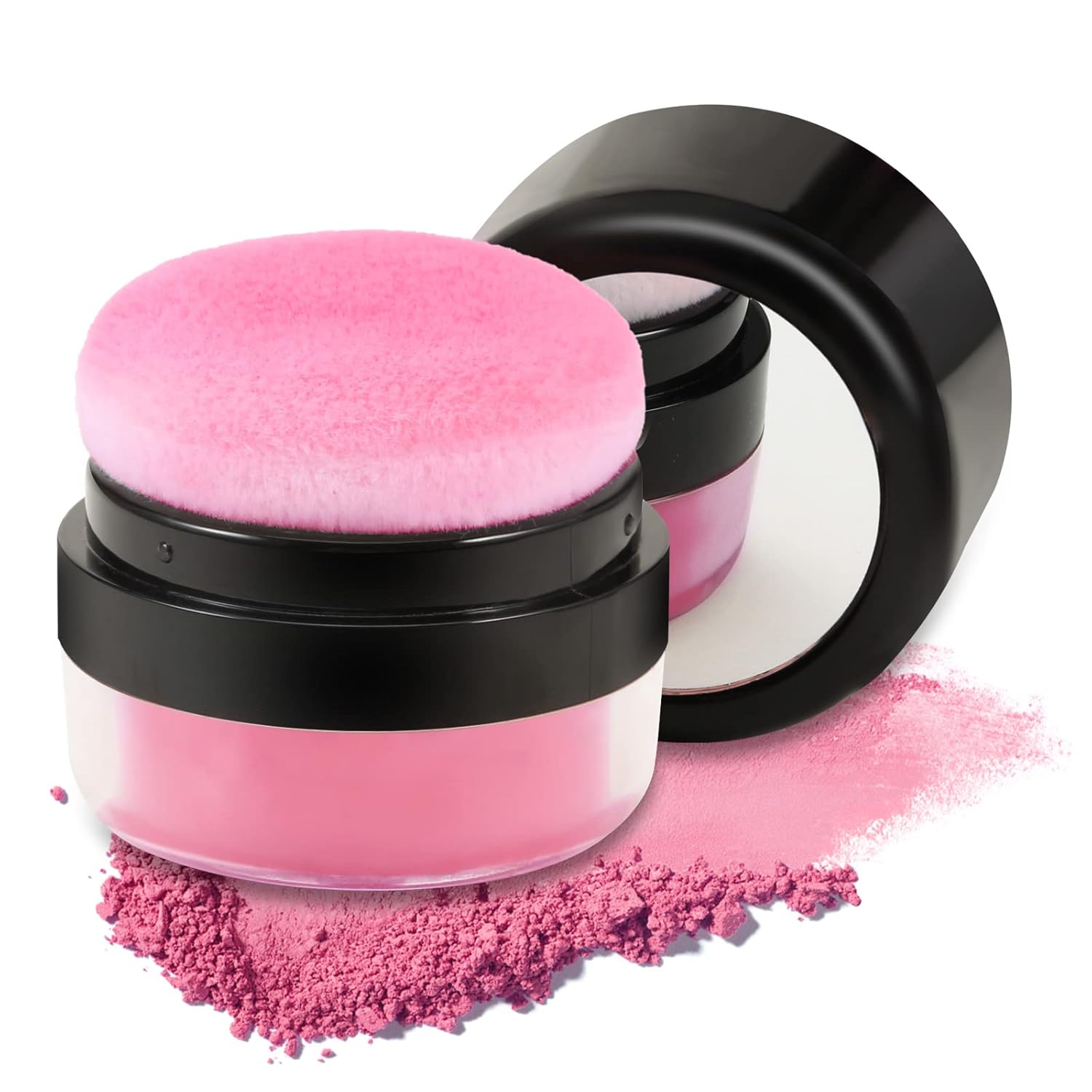 Boobeen Loose Powder Blush Air Cushion Blush, Natural Blusher for Cheeks, Highly Pigmented Makeup Easy to Blend, All Day Wear (C03)
