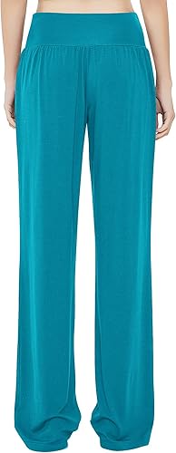 Miniatura 6 de Urban CoCo Pantalones de yoga cómodos para mujer, pantalones casuales de pierna ancha, pantalones elásticos de cintura alta con bolsillos