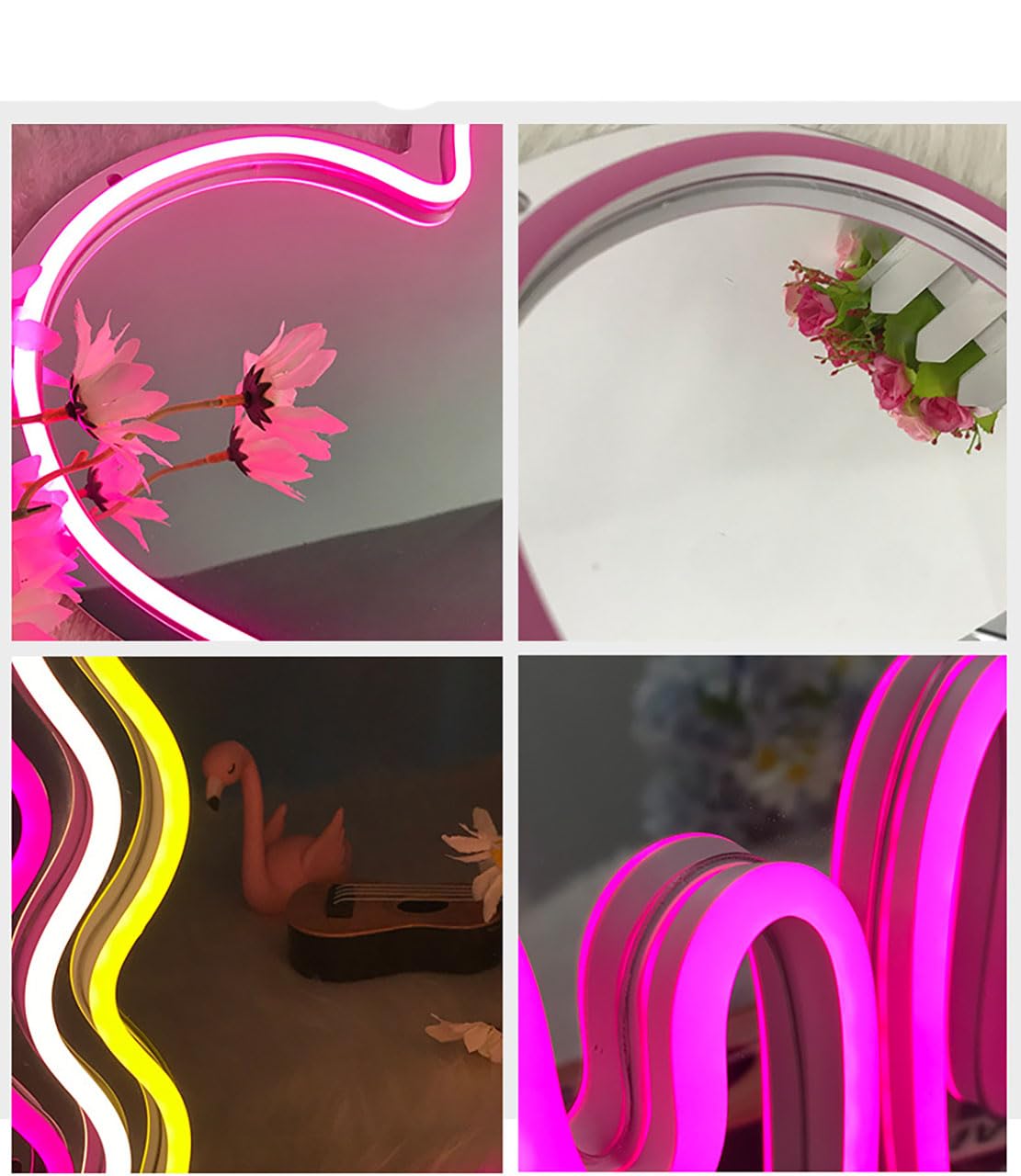 Amazon.co.jp: LED アクリルミラー ネオンライト ハート/猫/文字/波状