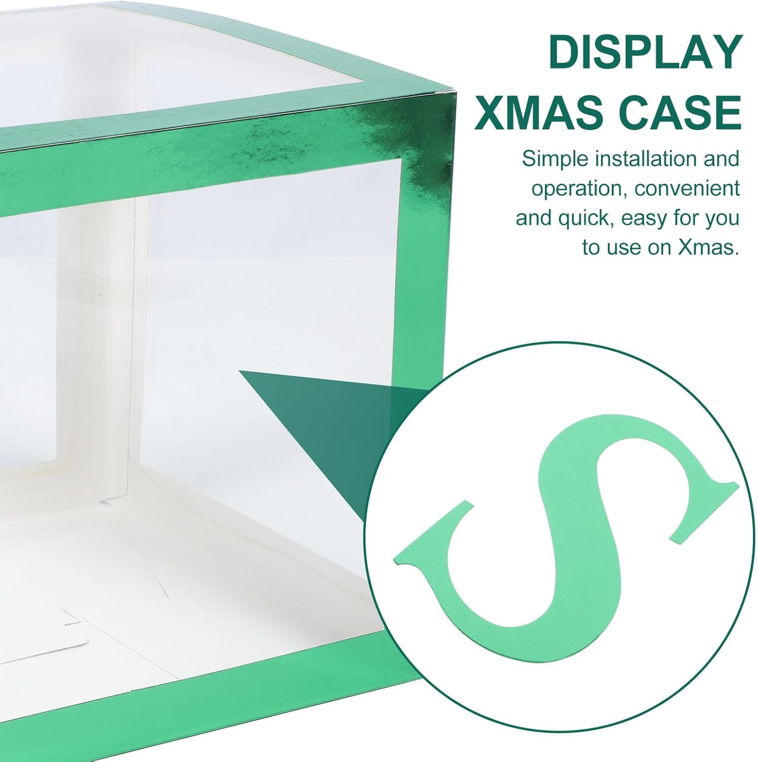 SUPVOX Xmas Balloon Storage Box Set Decorative Balloon Display Case with Green Color and Xmas Letters for Christmas Party Decorations