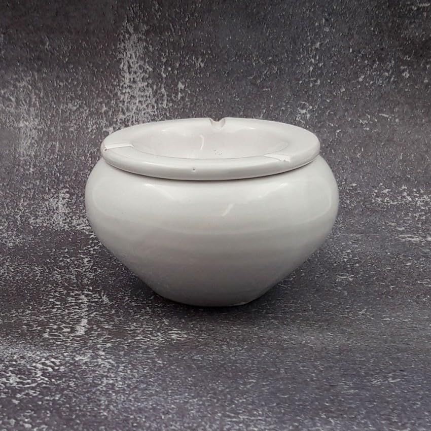 Cendrier En Mélamine Coupe-vent - Blanc, 12,5 Cm - Pour Extérieur, Terrasse, Jardin