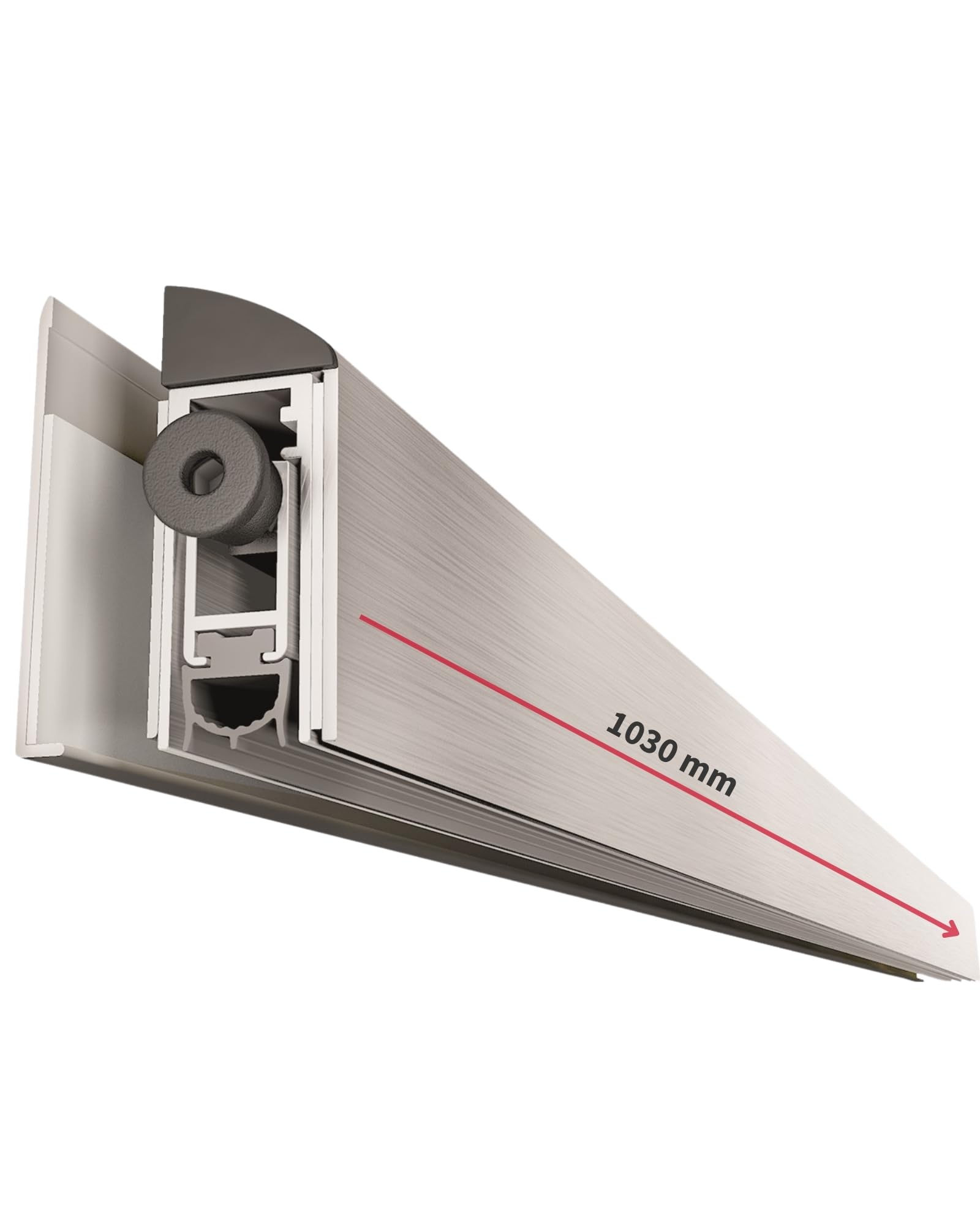 Gedotec Junta para puertas de cristal, sellado automático autoadhesivo, 1030 mm, burlete para puerta de cristal APPLIQUE GLASS, cinta adhesiva 3M extrafuerte, junta para puerta de cristal
