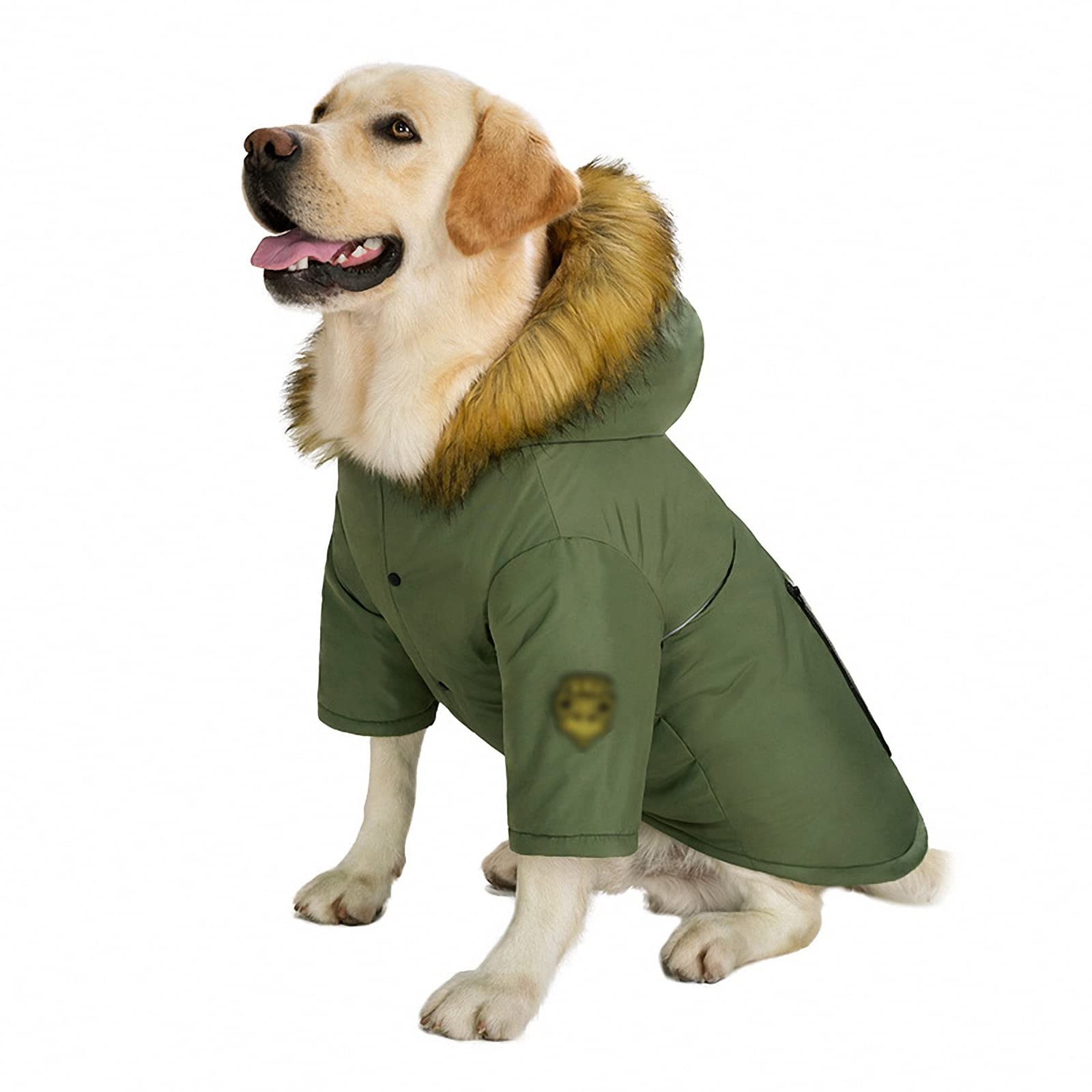 Chaqueta para Mascotas de otoño e Invierno con Capucha, Abrigo para Perros de Nieve a Prueba de Viento para Perros medianos y Grandes, Ropa Abrigada de algodón