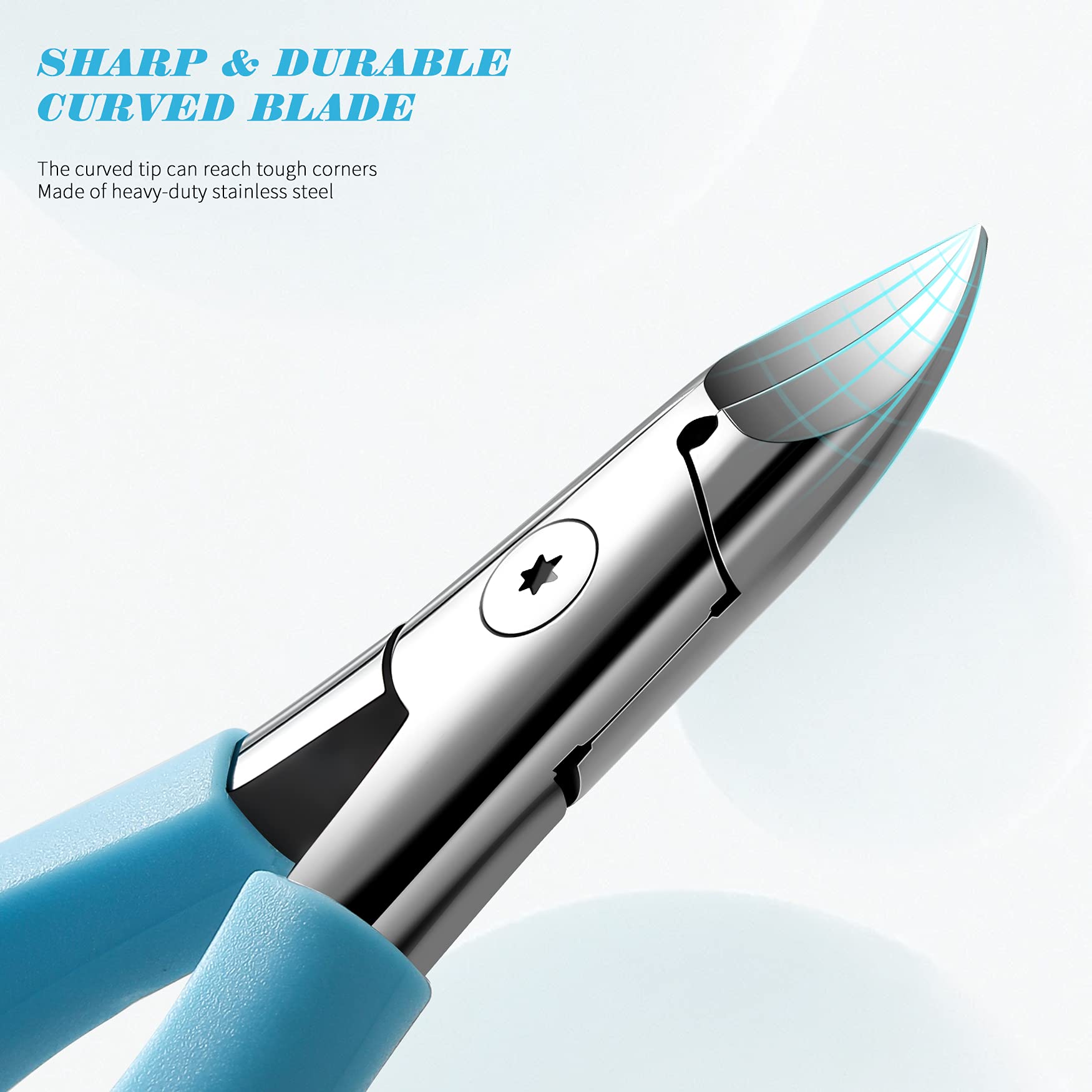 FVION Pince Coupe Ongle Professionnel - Précision Coupe Ongles Incarné Pour Épais Orteils Ciseaux Ongles de Pied en Acier Inoxydable Poignée Souple