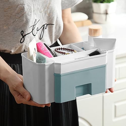 Miniatura 3 de MUUBOOX Organizador de maquillaje para tocador con 1 cajón organizador de cosméticos de encimera de baño para lápiz labial, pinceles, lociones,