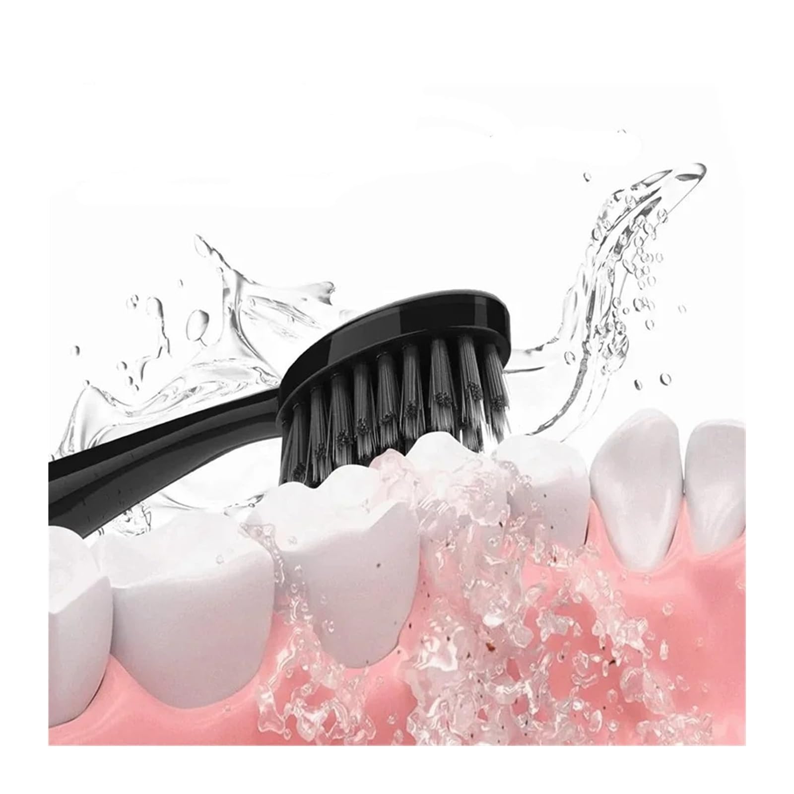 16PCS Cabezales de cepillo dental, compatible con Seago, SG-540 | Cabezales de repuesto para adultos, cabezales de plástico(16BLACK)