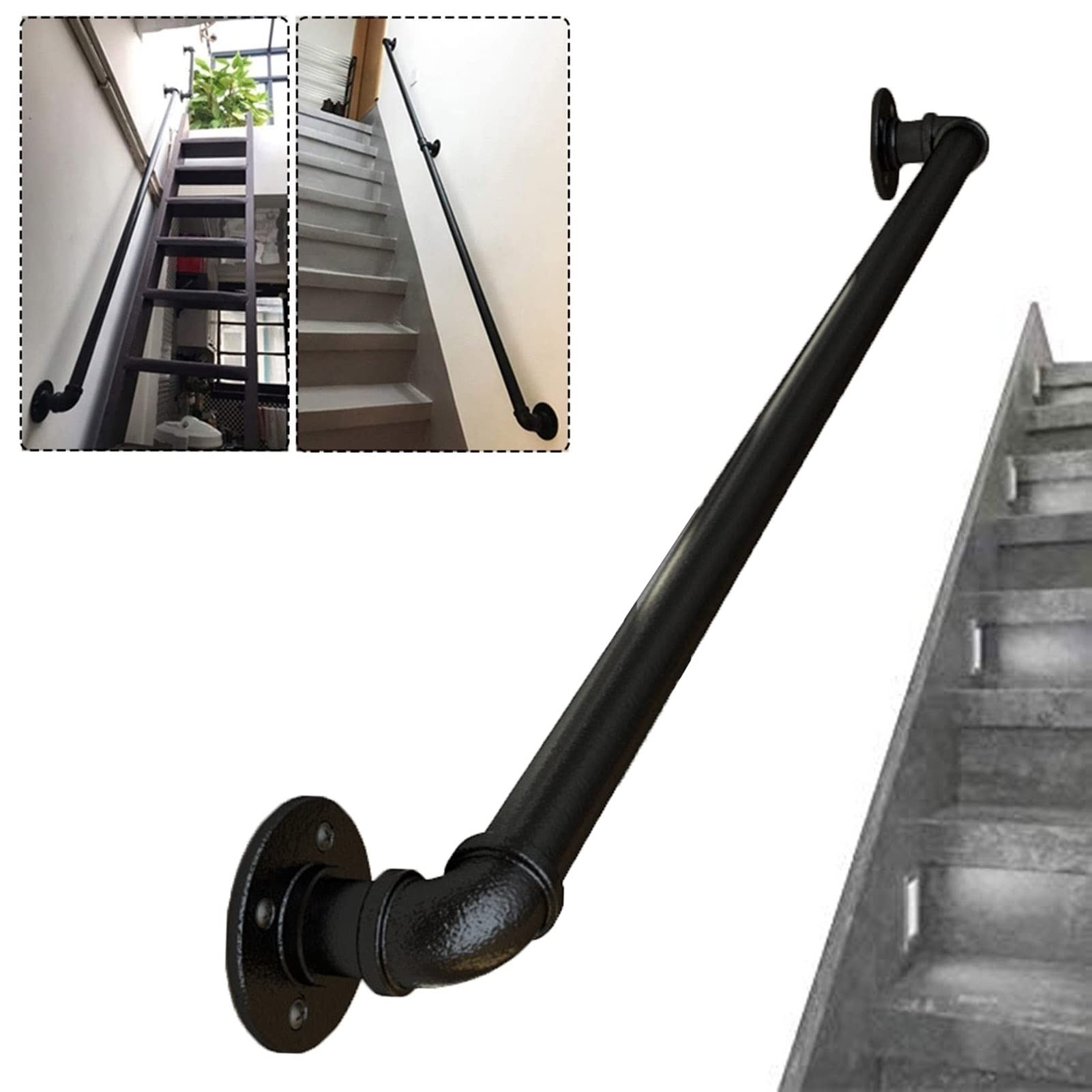 Main courante d'escalier pour éviter les chutes rampe de soutien murale en métal