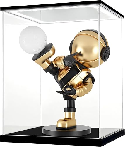 LANSCOERY Vitrina de acrílico transparente con luz blanca para coleccionables caja de exhibición iluminada de montaje a prueba de polvo vitrina de