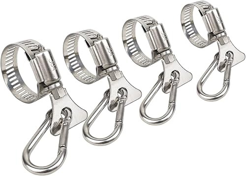 Miniatura 7 de Clips de bandera con mosquetón para asta de bandera de acero inoxidable para barco, bicicleta, vehículo, camión, ATV, UTV, casa, poste de bandera de