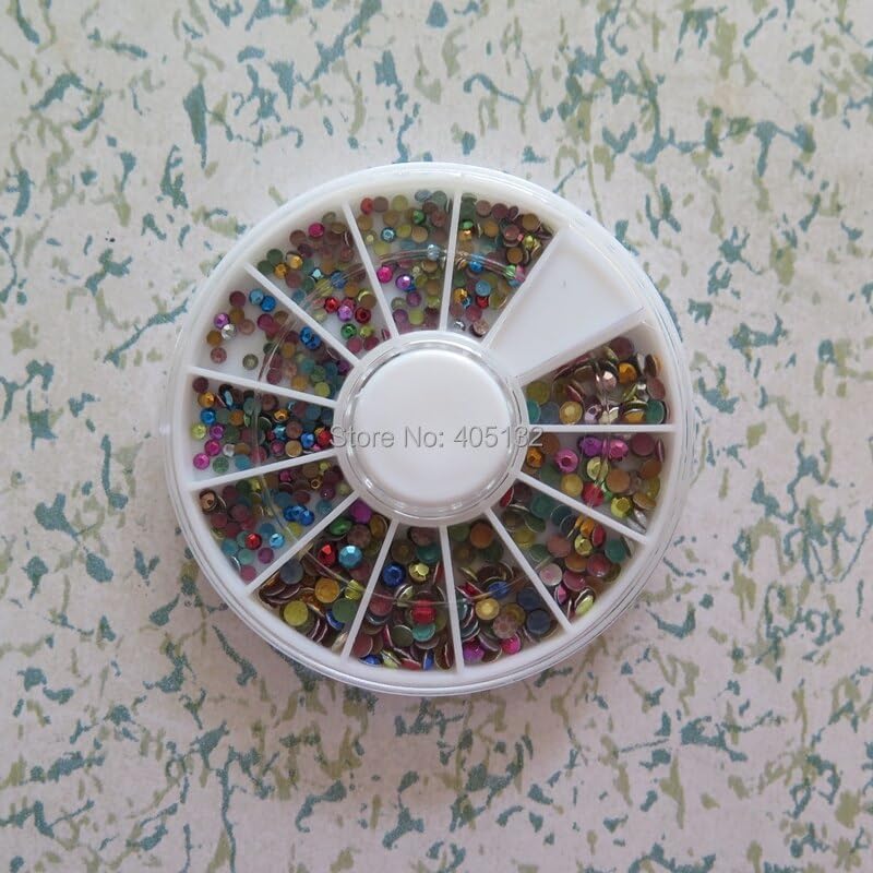 Od-140 3D 2+3mm Mix Color Octagon Stud Metal Decoration in Wheel Shiny Nail Decoration Lovely Outlooking - Rhinestones & Decorations -