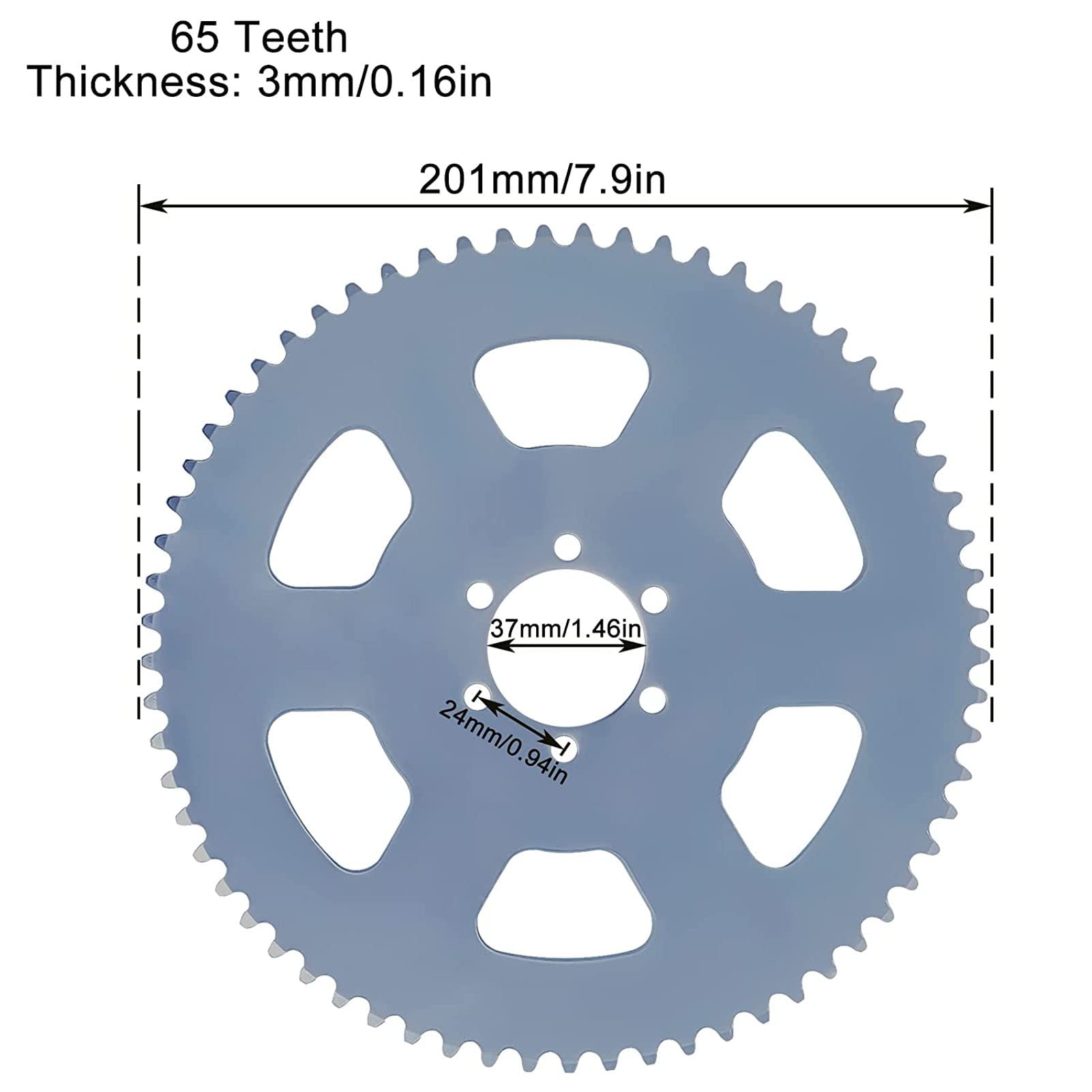 Akozon 65 Zähne Kettenrad - Powersport Ersatzteil  Produktbild-Vorschau 6