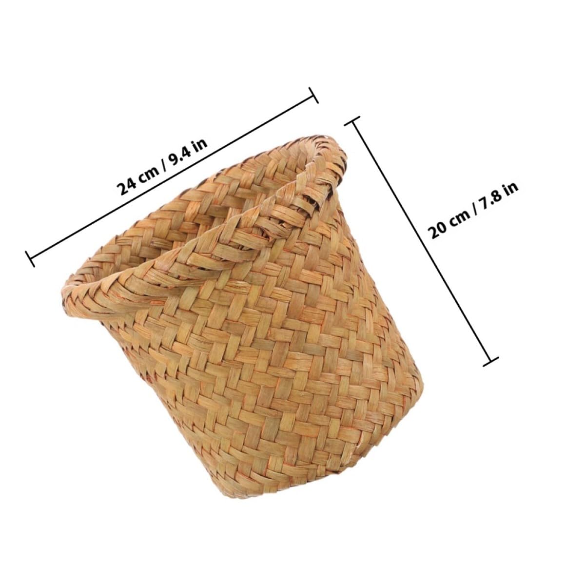 DOITOOL Cestino Intrecciato in Paglia Marrone Naturale per Raccolta Differenziata, Contenitore Multifunzione Pratico per Cucina e Bagno, Dimensioni Xl 24x20 Cm