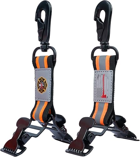 KUNN Clips para guantes de bombero, doble extremo, con patrón creativo, resistente, seguridad de trabajo, guantes, regalo para hombres