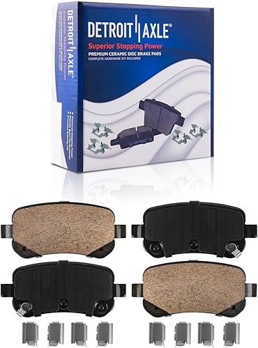 Miniatura 4 de Detroit Axle - Kit de freno trasero para Chrysler Town & Country Dodge Grand Caravan Volkswagen Routan Rotores de freno Pastillas de cerámica Pinzas