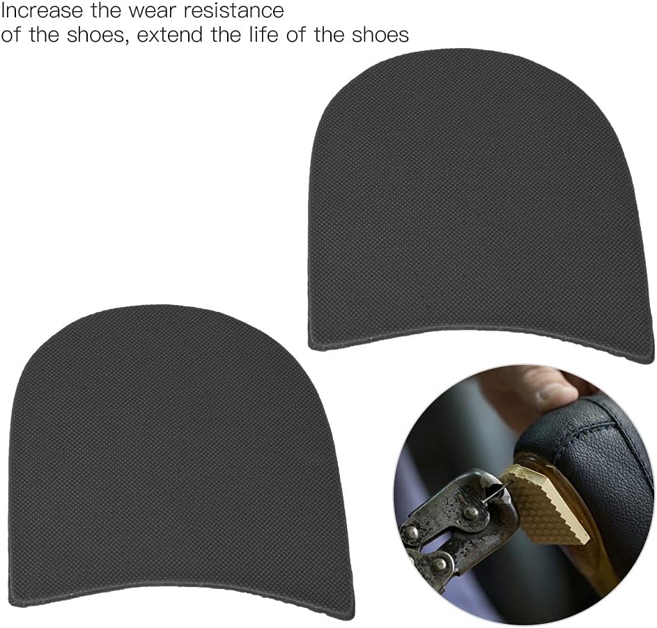 Tnfeeon Cowboy Boot Heel Replacement, Rubber Anti-Slip Sole Pad, Thicken Shoe Repair Accessories for Western Boots (Black)