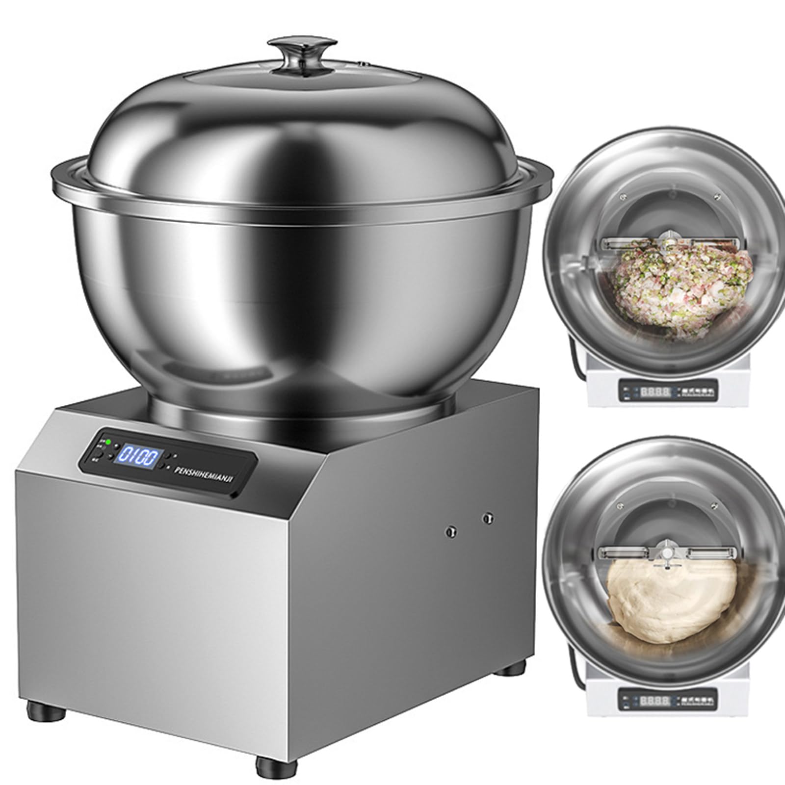 Impastatrice Professionale da 5 kg/8 kg, Tempo di Lavorazione Regolabile da 0 a 30 Minuti, Impastatrice a Spirale in Acciaio Inox con Doppia Rotazione per Panetteria, Pizzeria, Ristorante 8kg