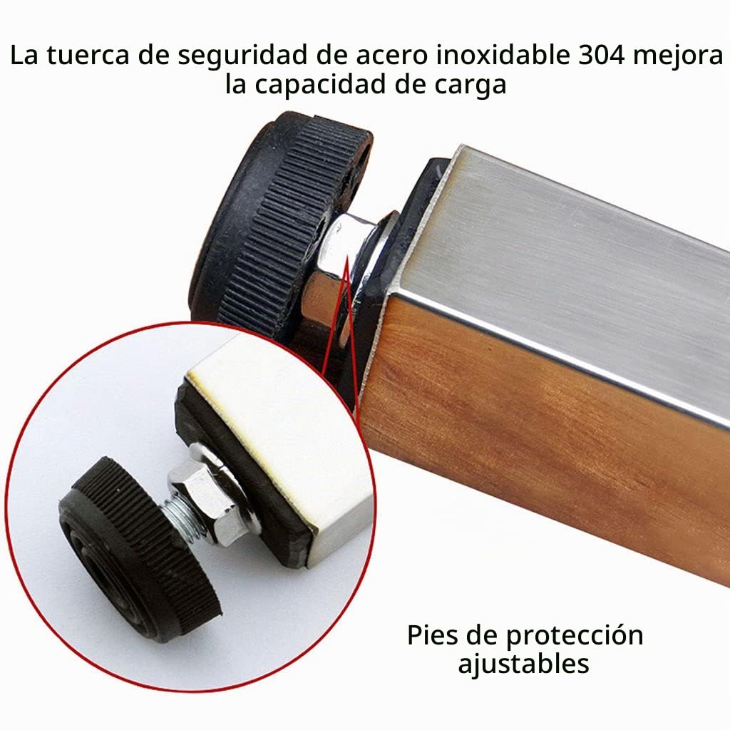 WANLI Patas De Mesa Telescópicas Plegables De Acero Inoxidable, Altura Ajustable, Mesa De Comedor, Pies Protectores, Silver, 1 Unid, 100cm/39.3in