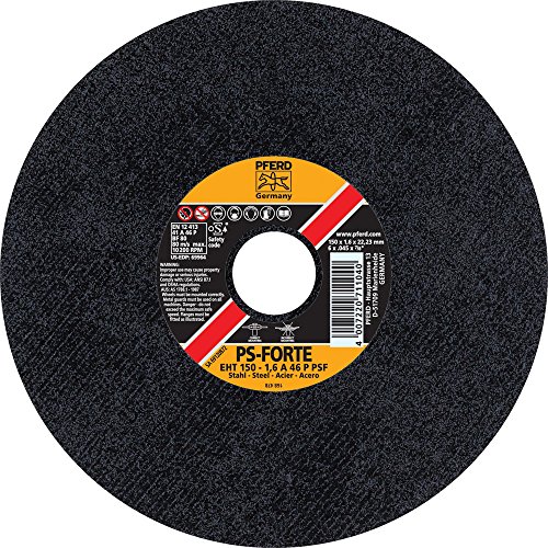 PFERD 69964 Flat Cut-Off Wheel, Type 1, Aluminum Oxide A, 6" Diameter x .045" Thickness, 7/8" Bore, 10200 Max RPM (Pack of 25)