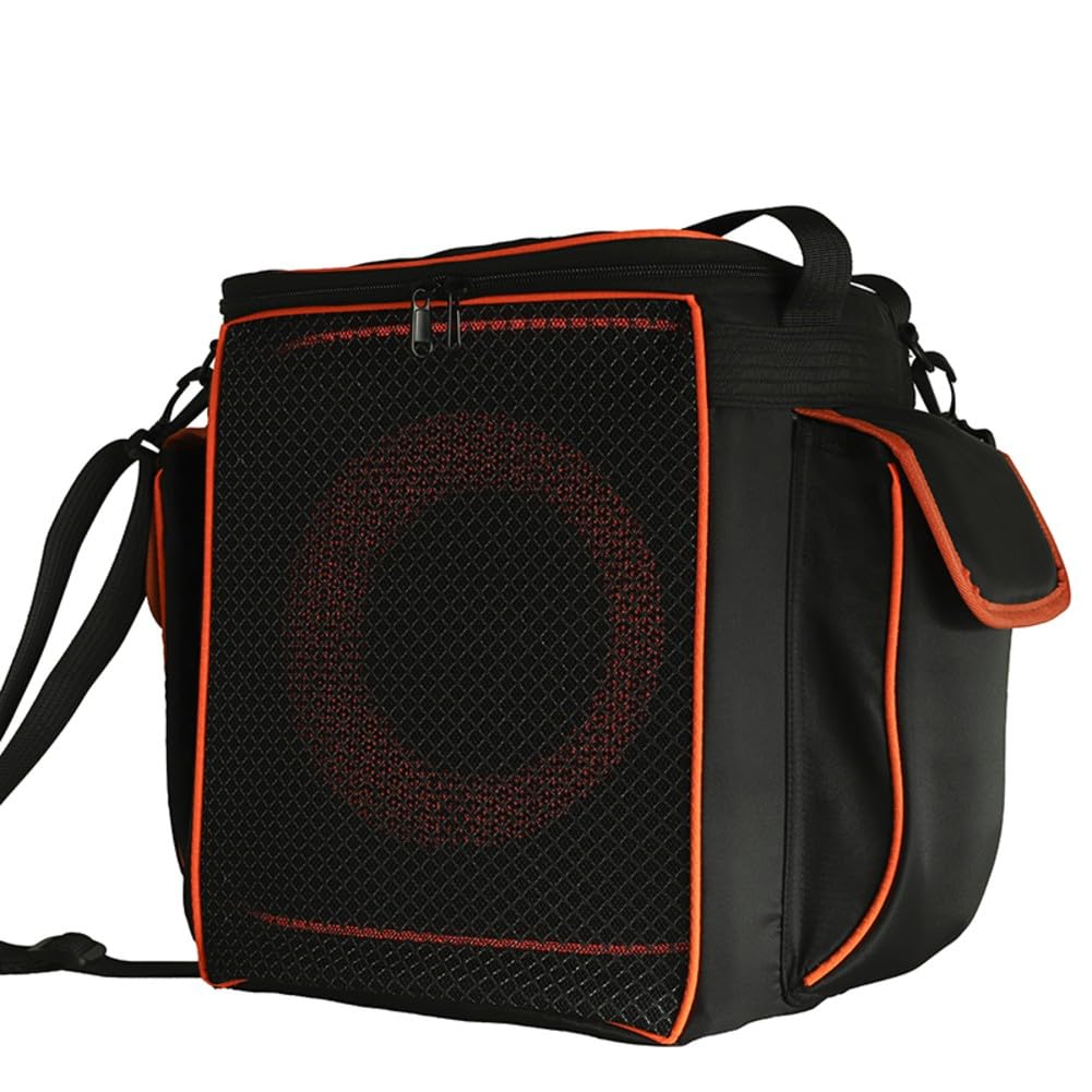 Hartschalen-Tragetasche für JBL für Partybox für Encore 2, Polyester-Aufbewahrungstasche mit Griffen für Lautsprecher, Mikrofon und Zubehör, Reise-Schutzhülle, 28,5 x 29 x 36 cm, Schwarz