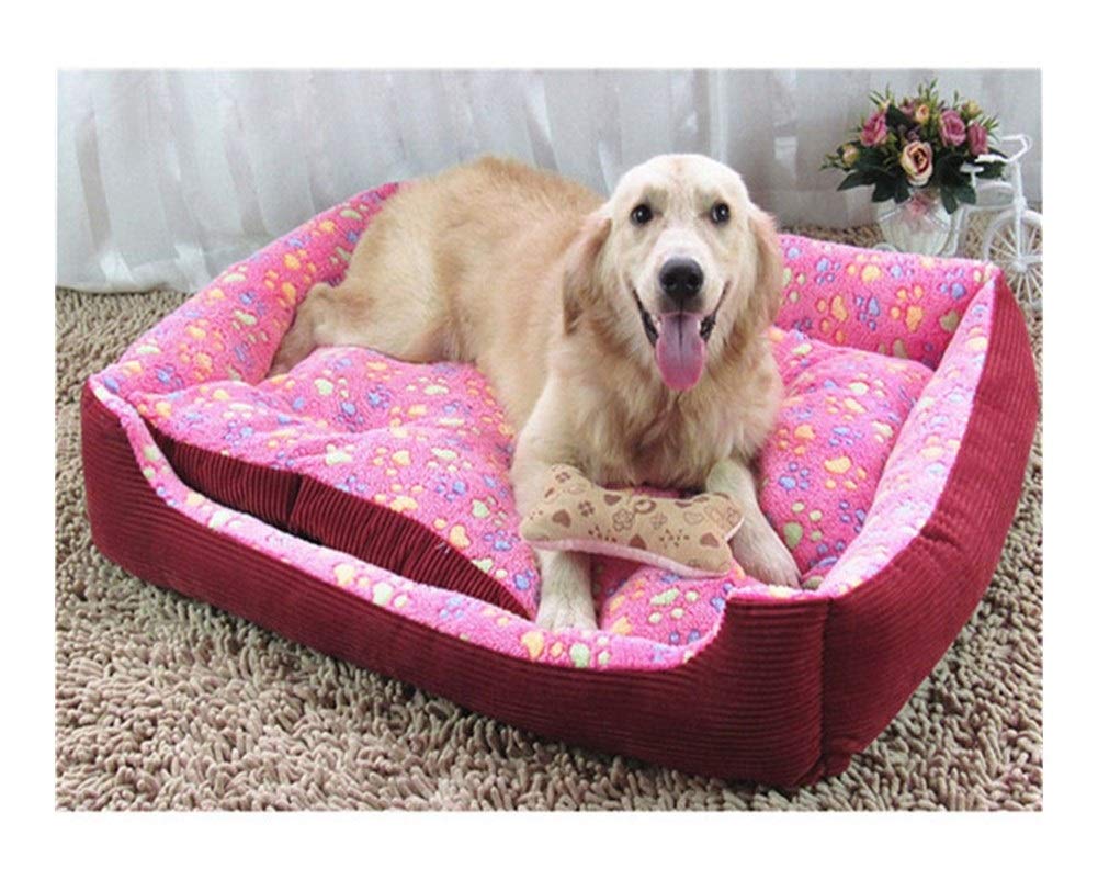 Lit pour chien rose contre le sol froid panier isolant 50x40