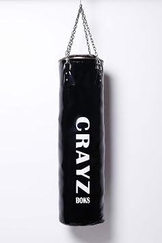 Crayz Boks Kum Torbası Boks Eldiveni Set Orta Boy 100X30 Askı Aparatı (Siyah)