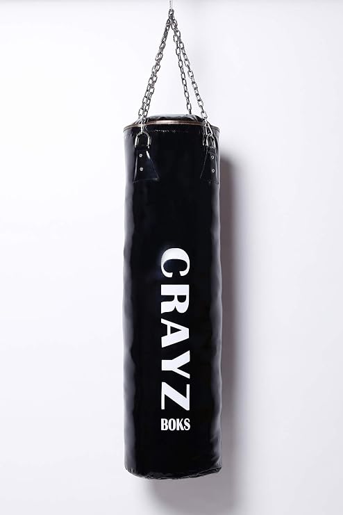 Crayz Boks Kum Torbası Boks Eldiveni Set Orta Boy 100X30 Askı Aparatı (Siyah)