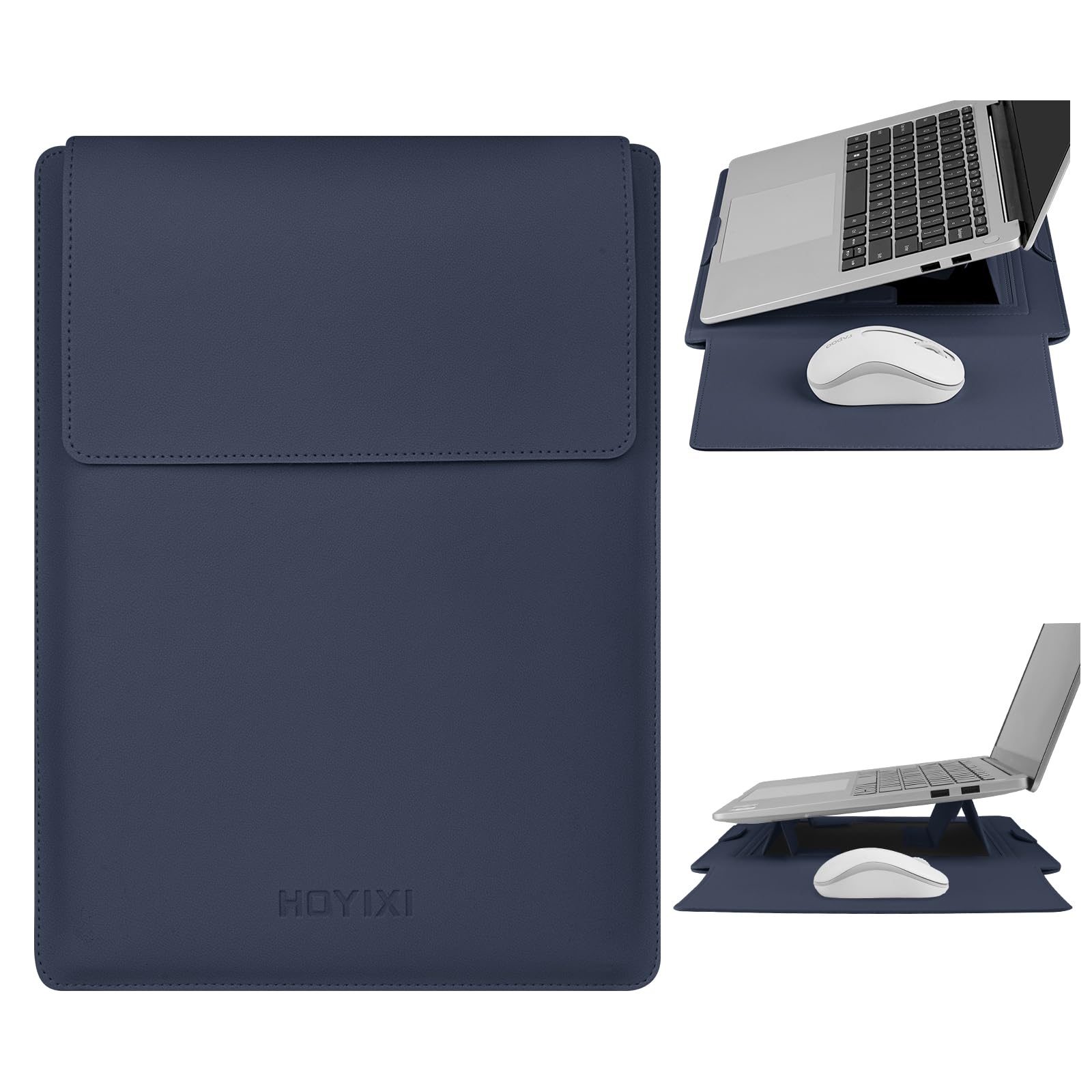 HoYiXi 15.6 Zoll Laptop Hülle mit klappbarem Ständer Kompatibel mit MacBook Pro 16/15.4'' MacBook Pro 15/Mac Air 15,15-16'' pc case for HP, Dell, Acer, Asus,15 Zoll Laptop Sleeve case,Blau
