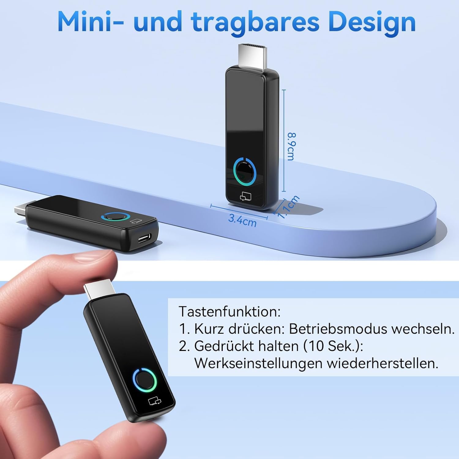 2026 Miracast HDMI Dongle Adapte 5G- 4K Wireless WI-FI Display Dongle für TV, Airplay Adapte Screen Mirror Video Audio from Smartphone Android IOS Pad Miracast DLNA Google Casting Monitor