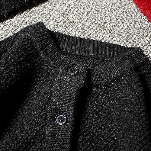 Men's Spring Fall Cardigan Lightweight Black Knit Front Open Sweater Male Casual Knit Button Up Slim Fit Sweaters4