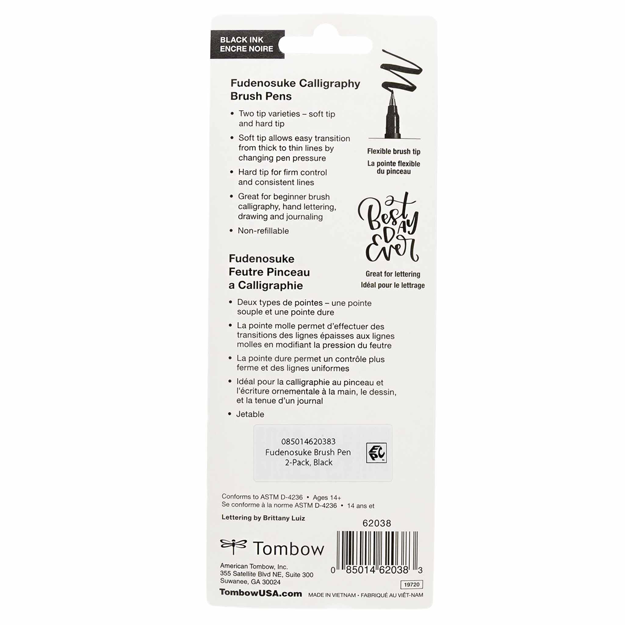 Tombow Fudenosuke Brush Pen 2 Pens Set with Soft and Hard Tip for Calligraphy — Amazon image 2