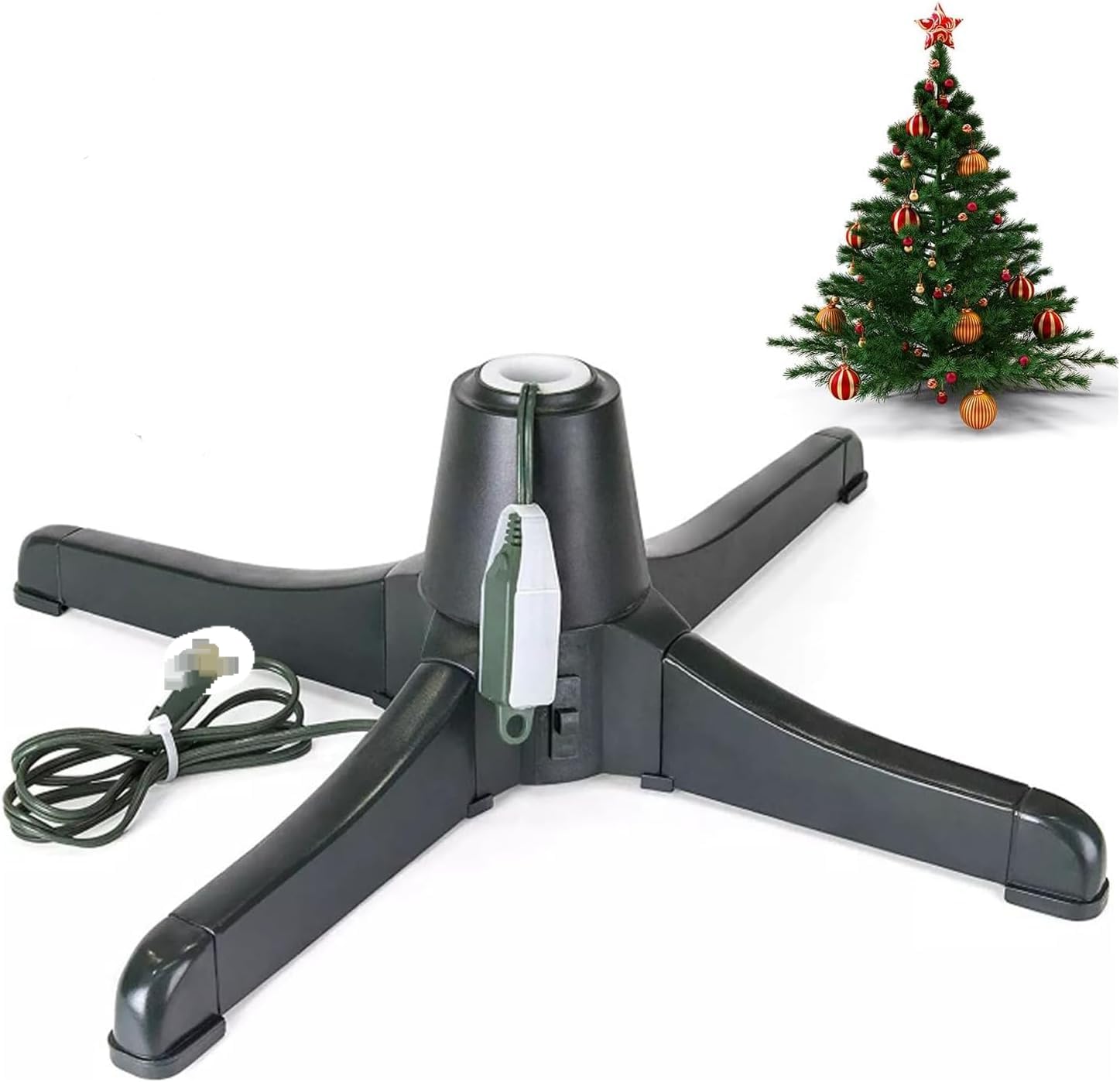 Soporte De Árbol De Navidad Giratorio, Soporte De Árbol De Navidad Giratorio 360 °, Soporte De Árbol De Vacaciones Artificial Ajustable, Soporte Portátil De Metal, Se Adapta A Los Tamaños De Poste 0.9