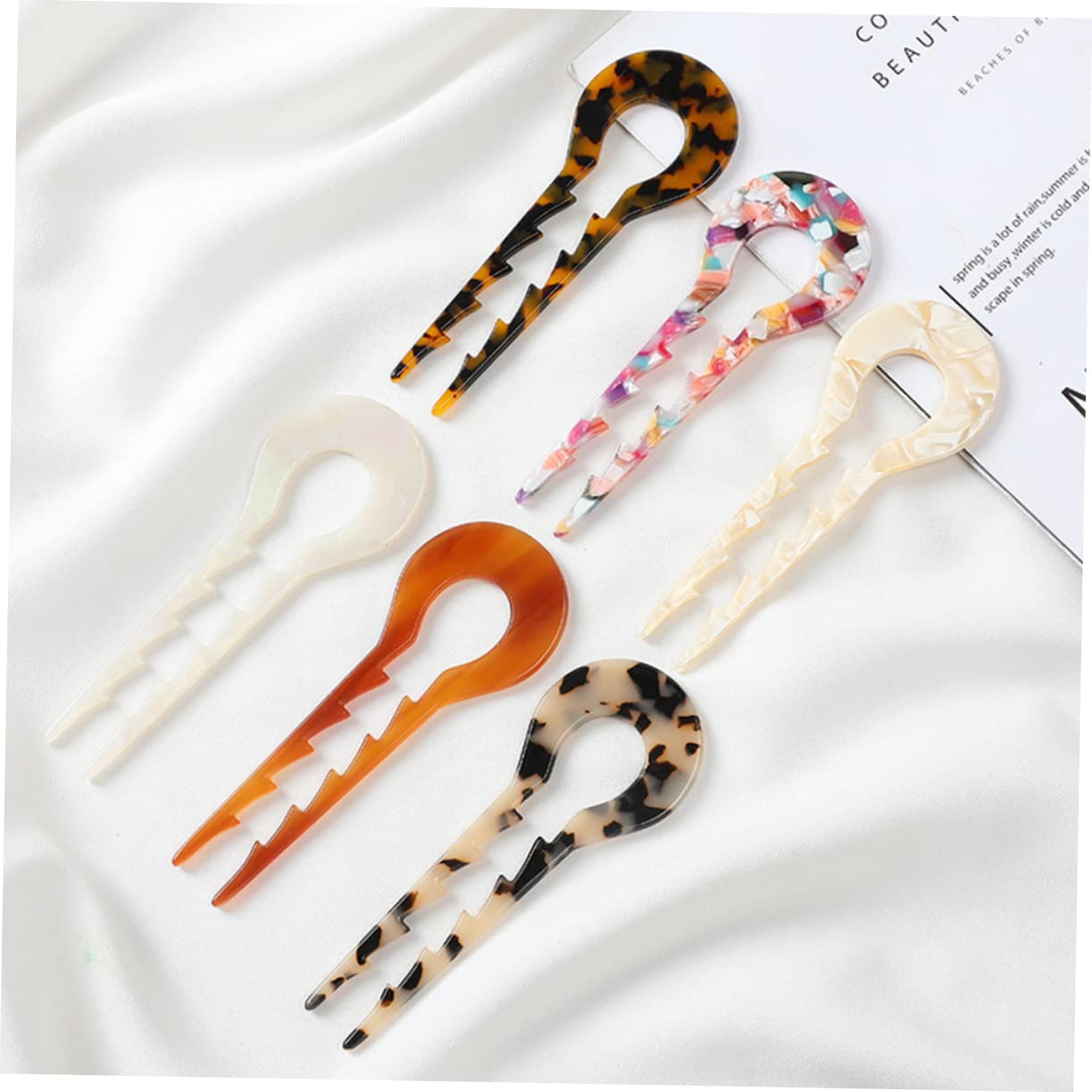 FRCOLOR 2 Set Di Bastoncini Per in Acetato Di Per Donne E Ragazze Fermagli Per Per Chignon 6 Pezzi*2