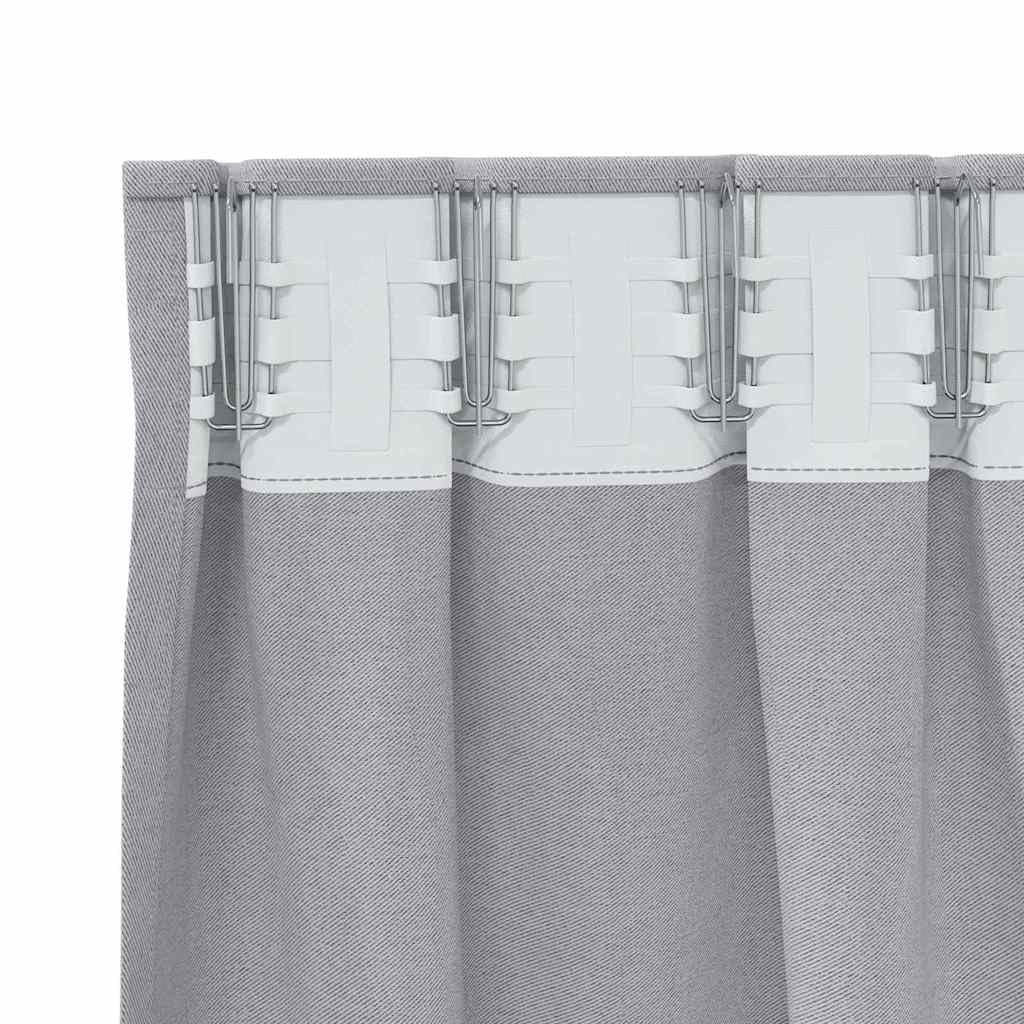 Verdunkelungs-Vorhänge mit Ringen Metallic Grau, Polyester 175x140 cm, 2 Stück, Blickdicht, Thermo, mit Ösen, für Schlafzimmer Wohnzimmer Kinderzimmer, effektiver Sicht- und Sonnenschutz