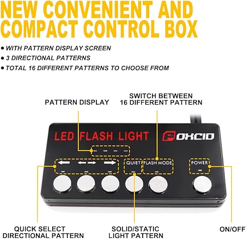 Miniatura 4 de 2 luces LED estroboscópicas de montaje en superficie para rejilla de emergencia ultra delgada, función de sincronización de advertencia de peligro