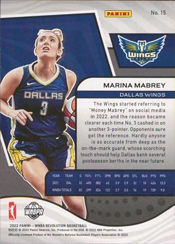 Miniatura 2 de Panini WNBA Revolution #15 Marina Mabrey Dallas Wings Baloncesto 2022