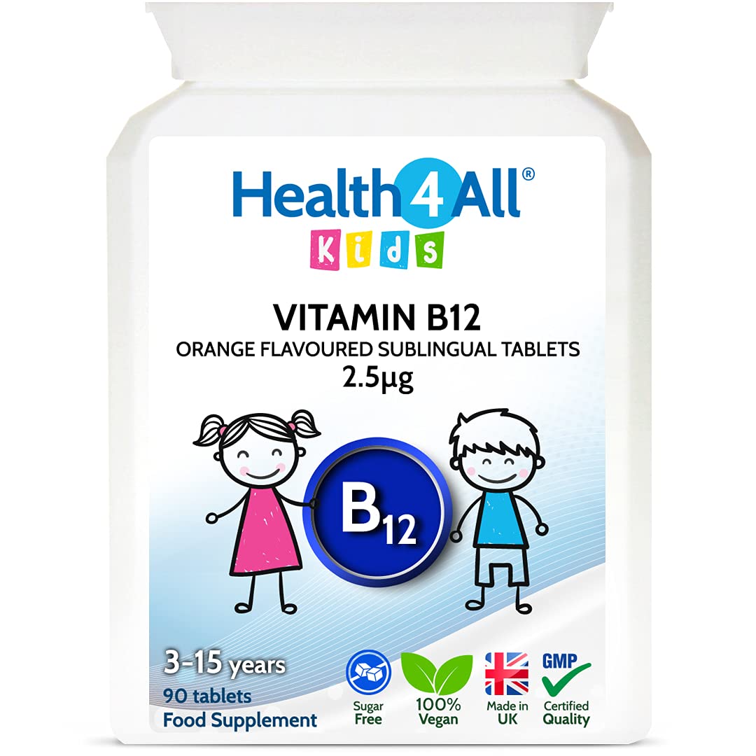 Kids Vitamin B12 2.5mcg Sublingual 90 Tablets (V) Vegan Methylcobalamin